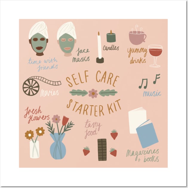 Self Care Starter Kit Wall Art by Happy Mouse Studio